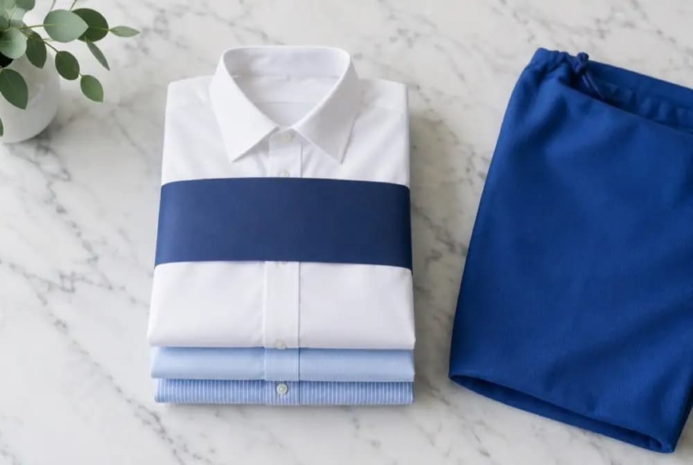 Folded shirts, ready to go back in a HolaWash bag
